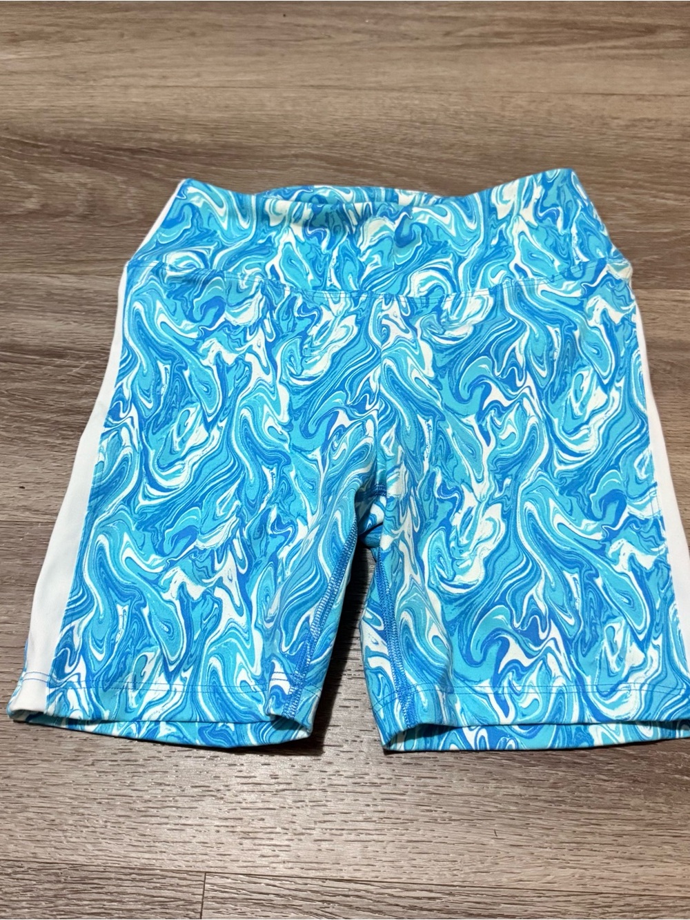 PINK Victoria's Secret Blue Marble Print Athletic Shorts